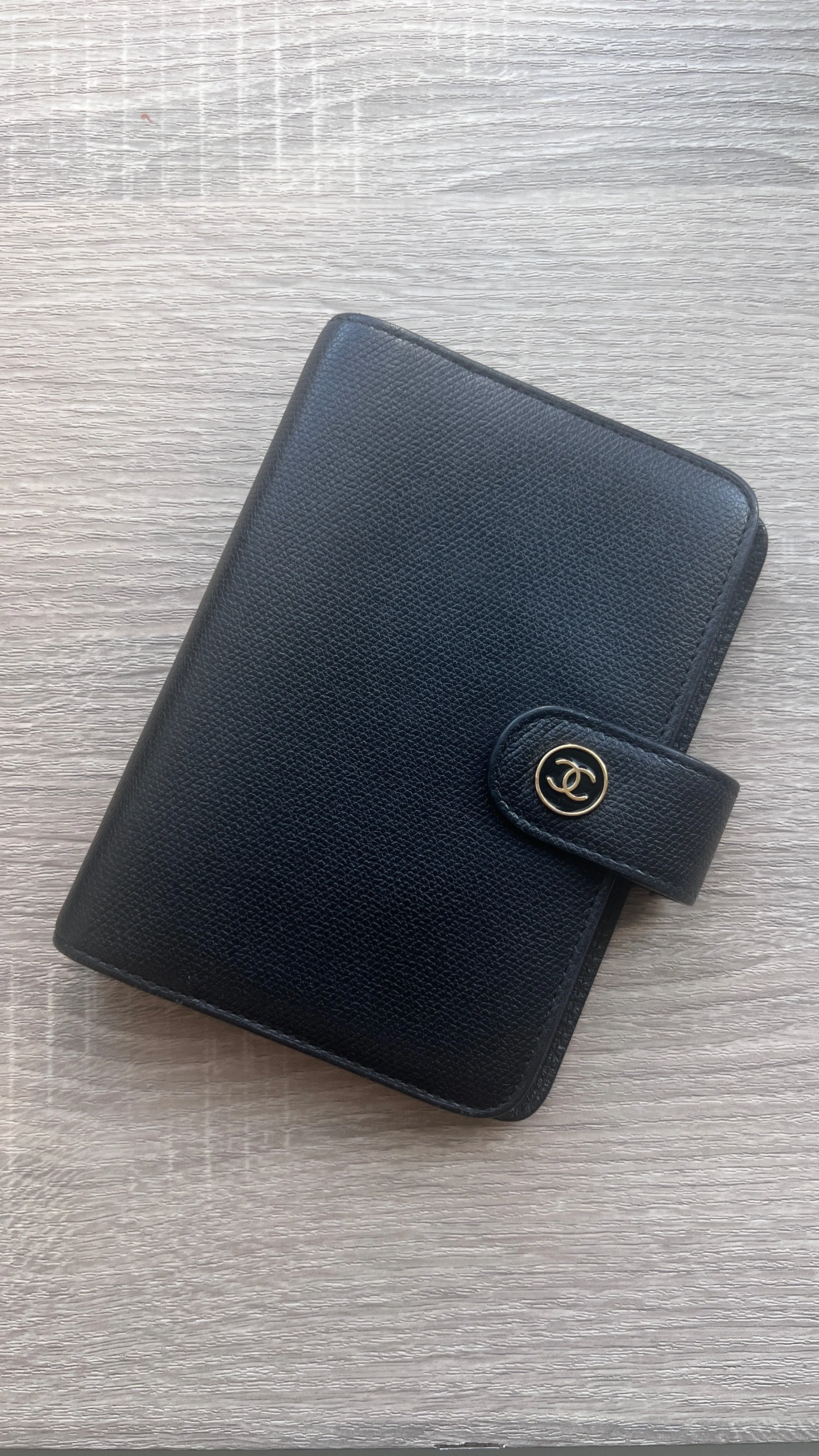 Chanel Enamel Logo Black PM Agenda