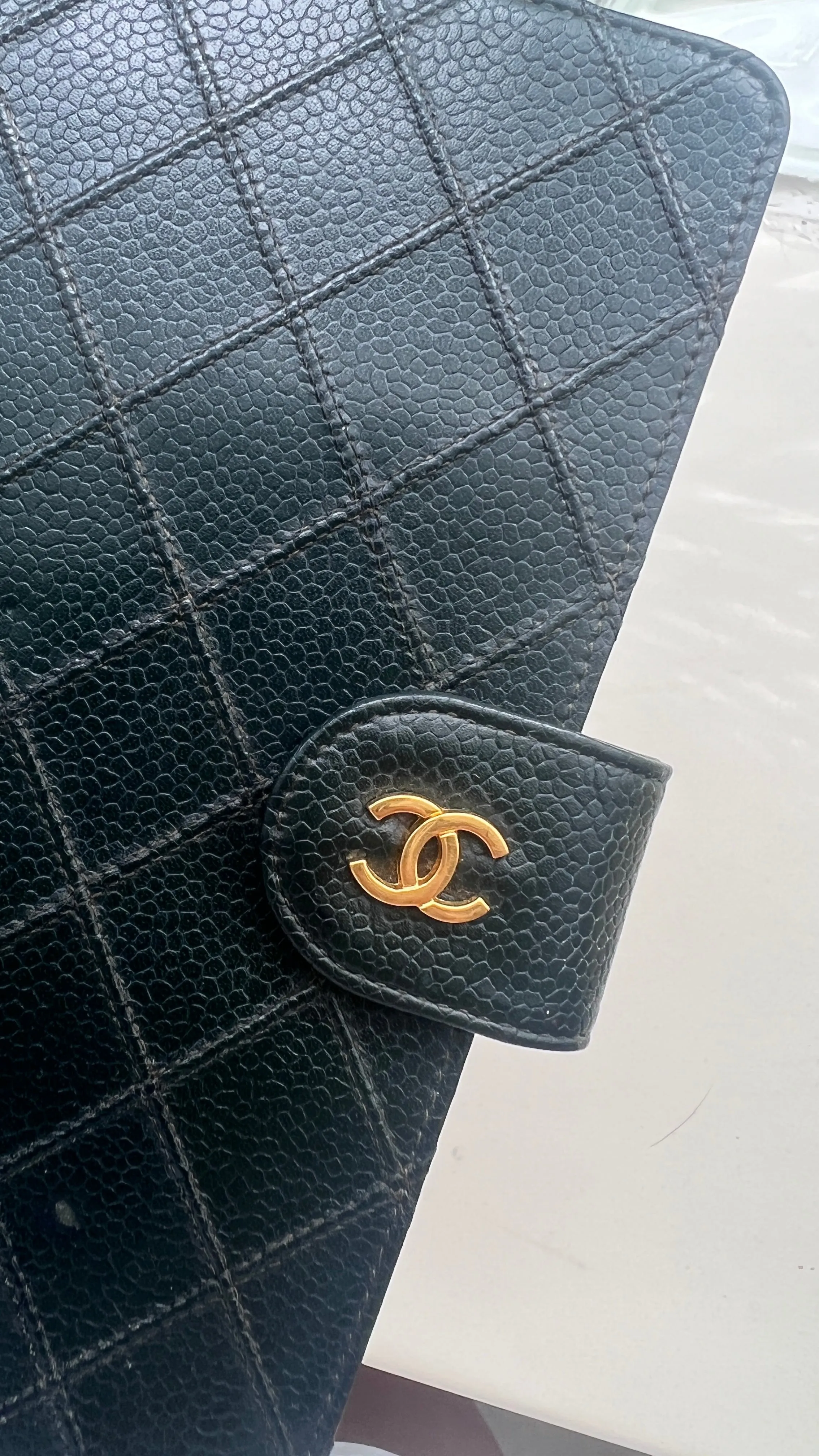 Chanel Matrasse Quilted Green MM Agenda