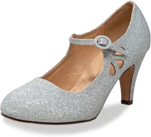 Chase & Chloe Kimmy-21 Women's Round Toe Pierced Mid Heel Mary Jane Style Dress Pumps