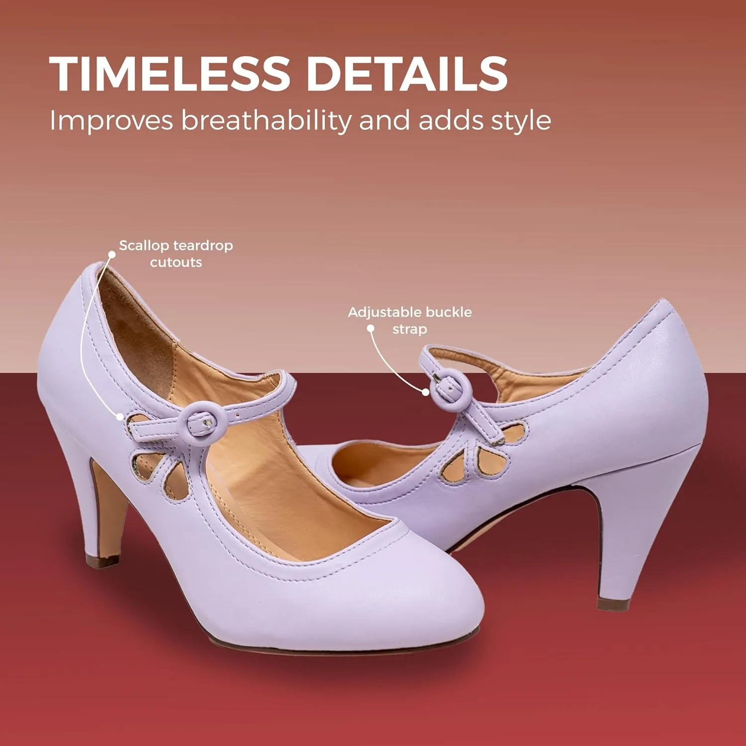 Chase & Chloe Kimmy-21 Women's Round Toe Pierced Mid Heel Mary Jane Style Dress Pumps