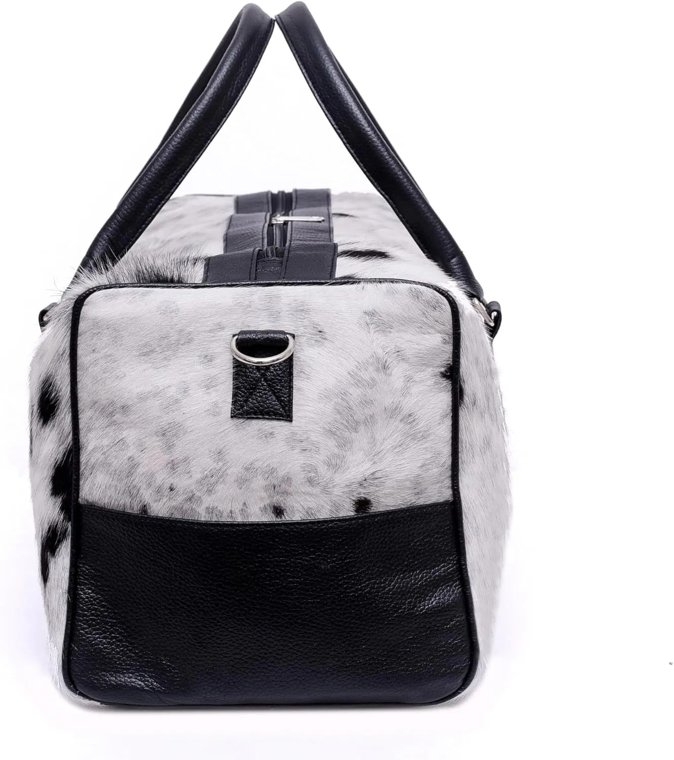 CHAYELL Luxurious Cowhide Duffel Bag for Men's and Women's - Large Size Unisex Travel Duffle Bag, Unique Leather Gym Bag Weekender Overnight Bag Premium Quality Cow Hair On Duffle (Duffle Bag, White)
