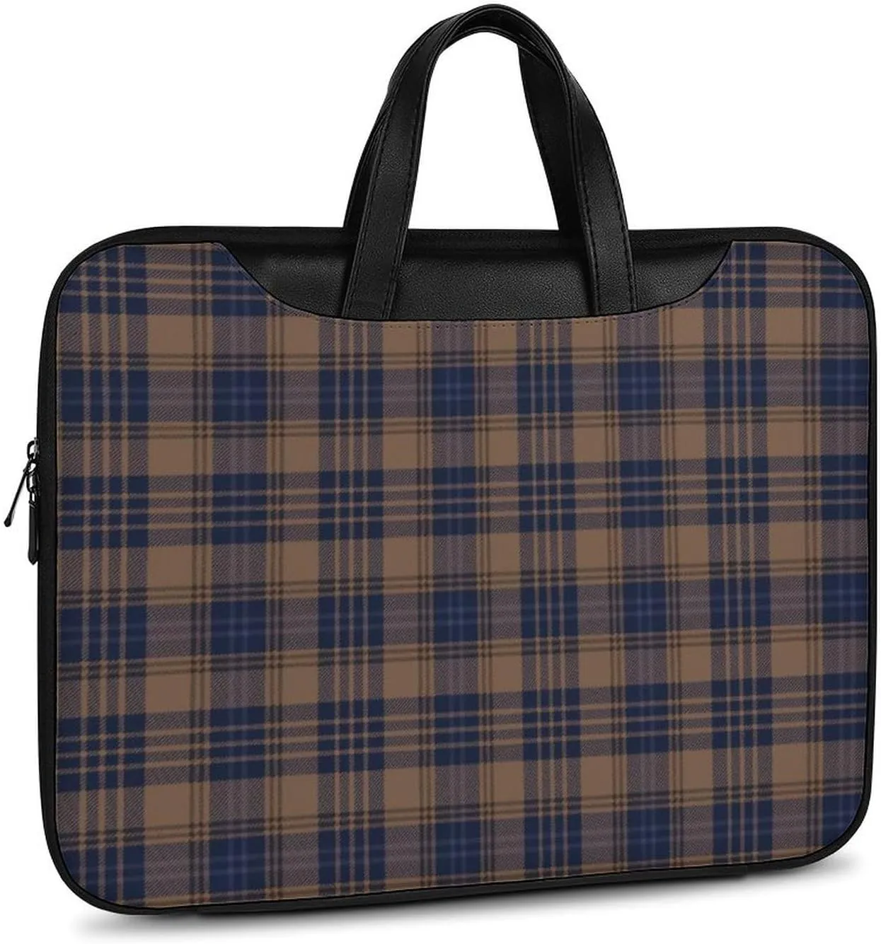 Checkered Black And White Handheld Single Shoulder Crossbody Laptop Bag Unisex