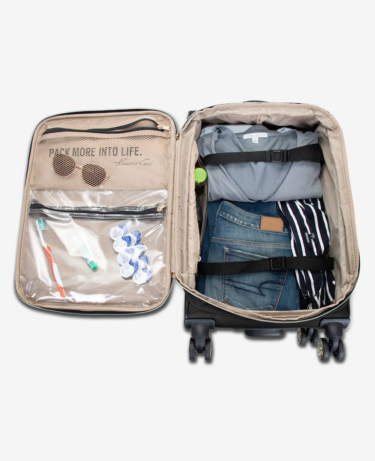 Chelsea 20-Inch Carry-On Chevron Quilted Expandable Suitcase