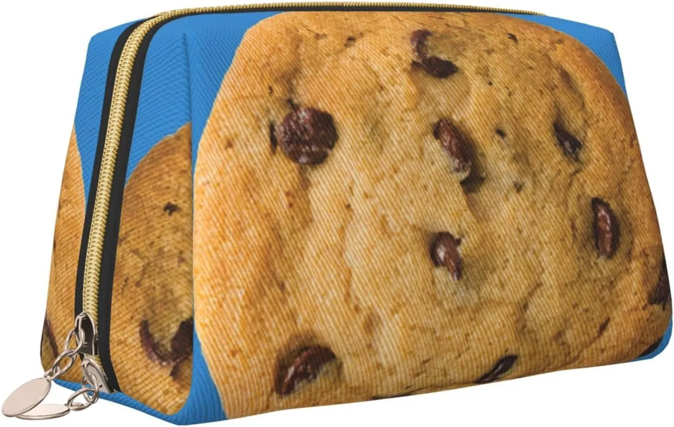 Chocolate Cookie Toiletry Pouch, Travel-Friendly Makeup Organizer For Makeup Brushes, Lipsticks