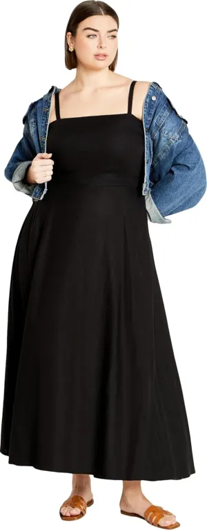 City Chic Women's Plus Size Simone Plain Maxi Dress