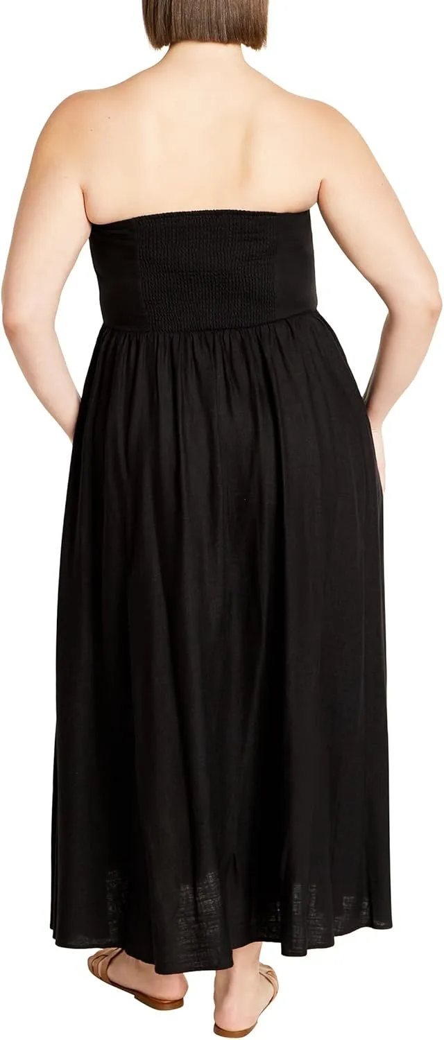 City Chic Women's Plus Size Simone Plain Maxi Dress