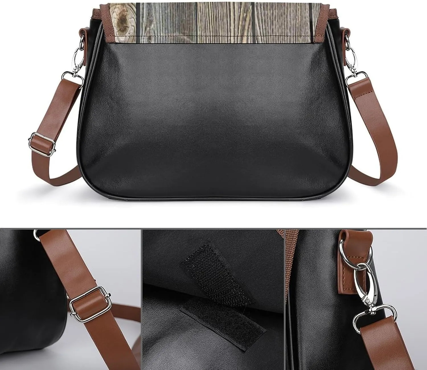 Clan Duffy Tartan Green Irish Plaid Leather Decorative Crossbody Strap Backpack, Large Capacity Shoulder Bag