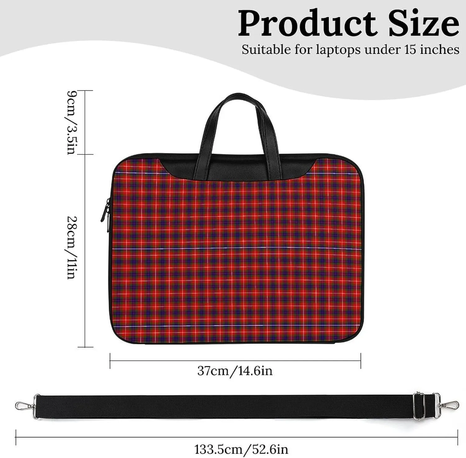 Clan Rutherford Tartan Handheld Single Shoulder Crossbody Laptop Bag Unisex