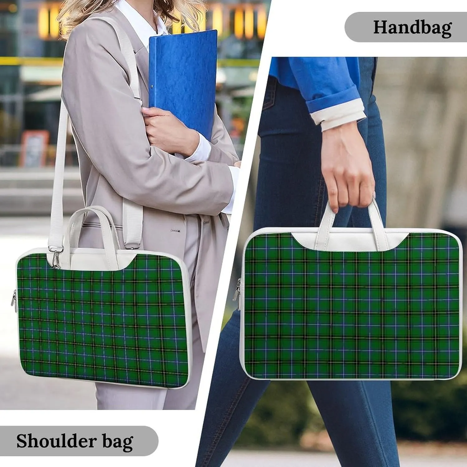 Clan Rutherford Tartan Handheld Single Shoulder Crossbody Laptop Bag Unisex