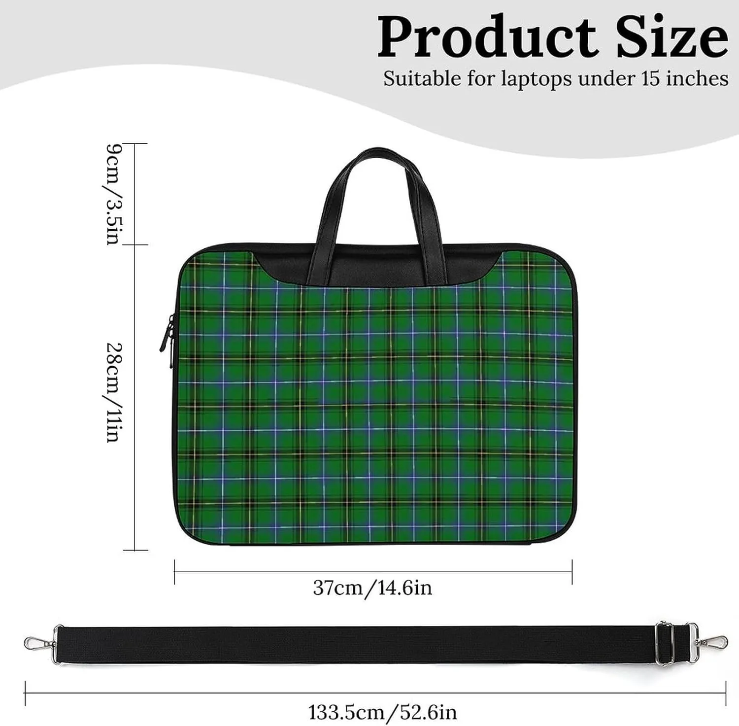 Clan Rutherford Tartan Handheld Single Shoulder Crossbody Laptop Bag Unisex