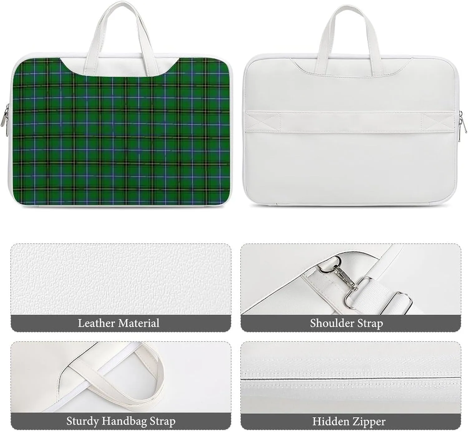 Clan Rutherford Tartan Handheld Single Shoulder Crossbody Laptop Bag Unisex
