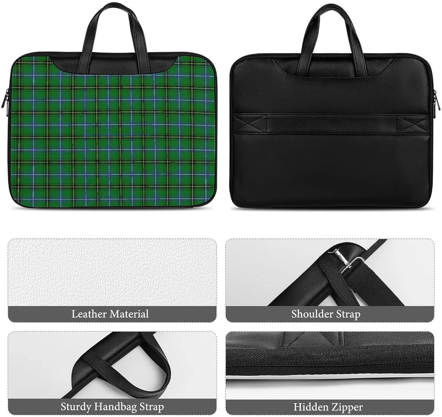 Clan Rutherford Tartan Handheld Single Shoulder Crossbody Laptop Bag Unisex
