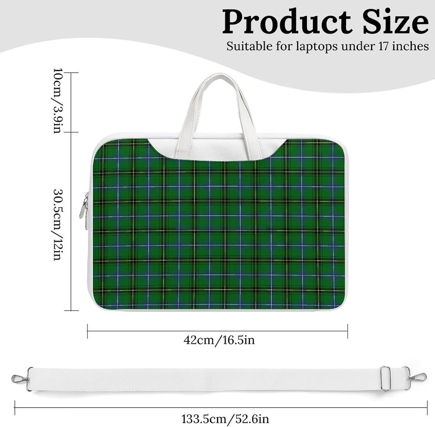 Clan Rutherford Tartan Handheld Single Shoulder Crossbody Laptop Bag Unisex