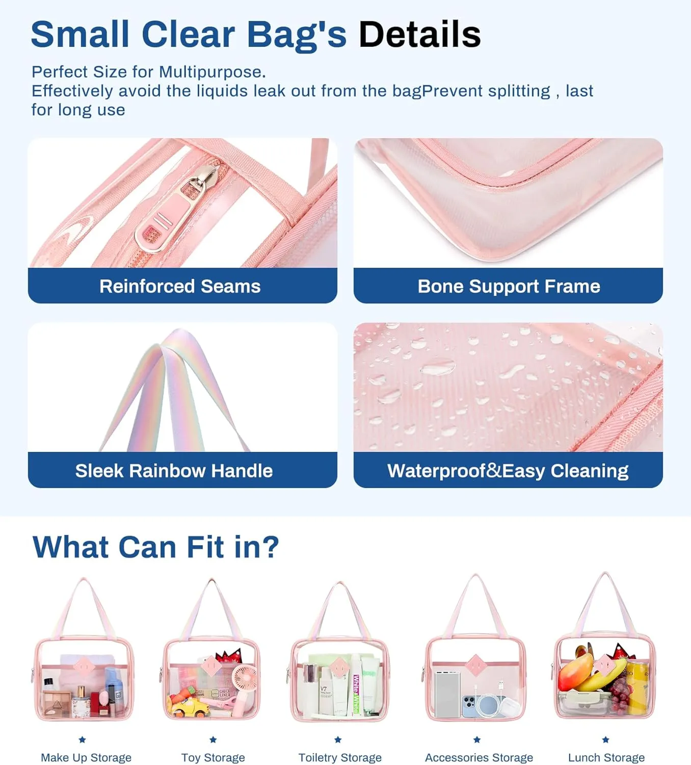 Clear Backpack for School, PVC Clear Bookbag Heavy Duty Transparent Backpack for Stadium Events See Through Bag