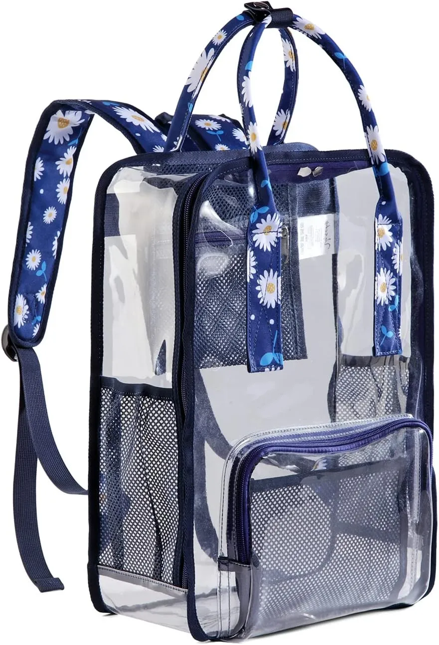 Clear backpack,VASCHY HeavyDuty Transparent See Through School Backpack BookBag