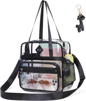 Clear Tote Bag - 12x6x12 See Through Stadium Event Bag for Women