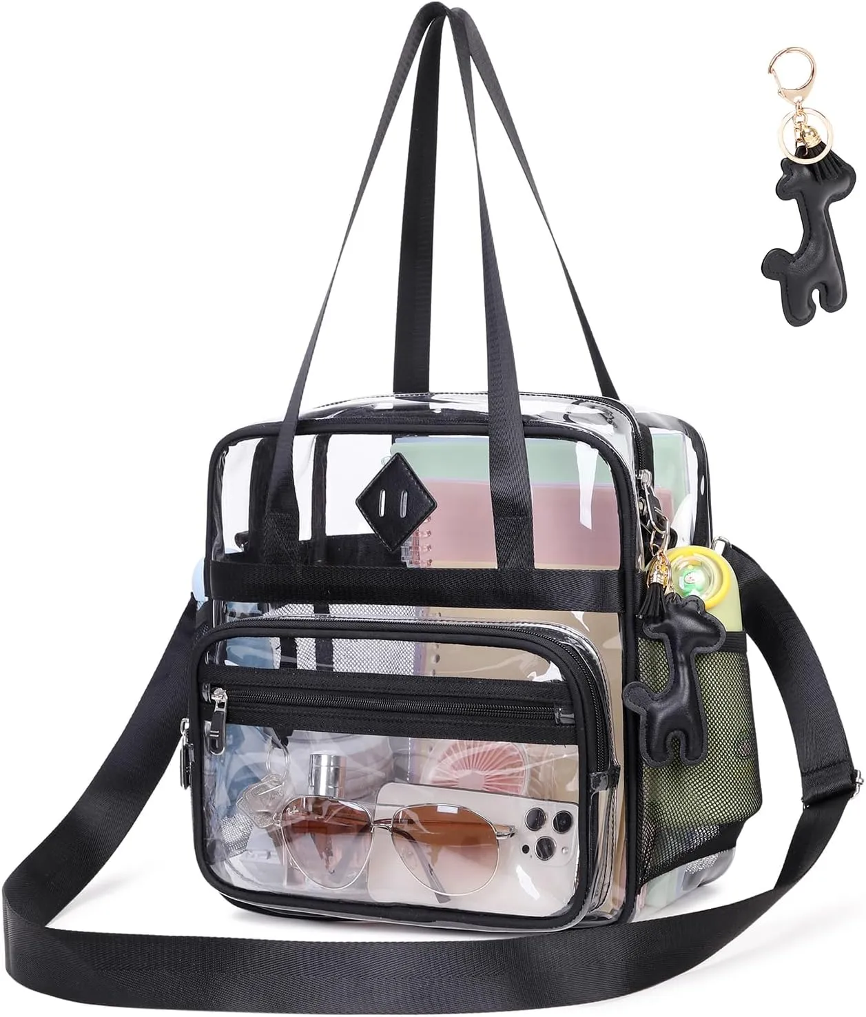 Clear Tote Bag - 12x6x12 See Through Stadium Event Bag for Women