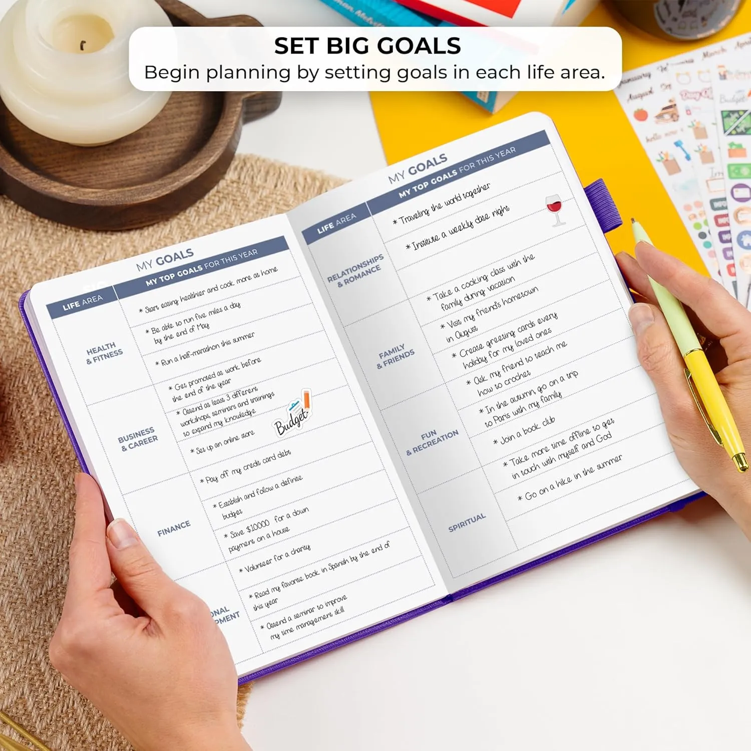 Clever Fox Planner 2nd Edition – Colorful Weekly & Monthly Goal Planner, Time Management & Productivity Organizer, Undated, A5 (Purple)