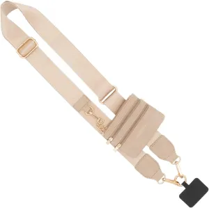 Clip & Go Phone Strap - Cross Body String with Zipper Wallet Pouch - Chain Purse Badge Holder