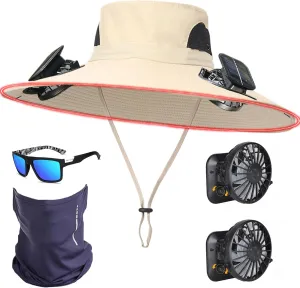 COLITT - Colitt Fishing hat,Colitt - Fishing Hat with Built in Fan,Wide Brim Solar Fan Outdoor Fishing hat-Solar & USB charg