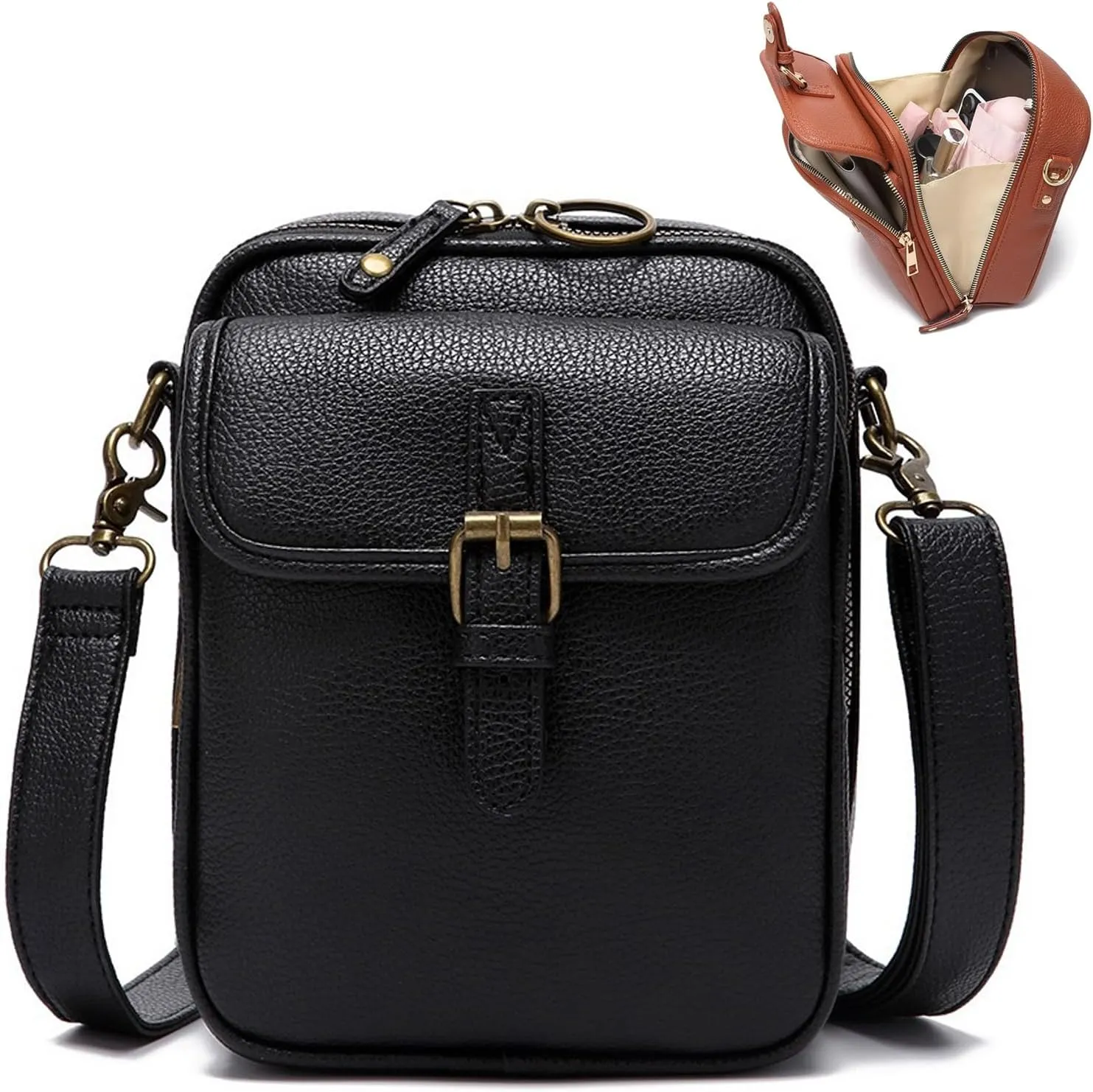 Collaborate Crossbody Leather Bag for Women - Urvashi Crossbody Genuine Leather Bag, Collaboraten1 Purse, Card Slots
