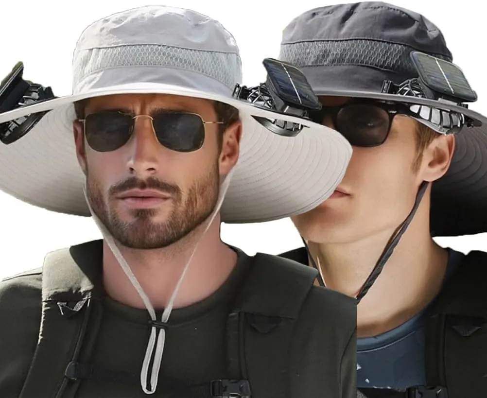 Collit Fishing Hat,Collit- Fishing Hat with Built in Fan,Upf50  Collit Wide Brim Solar Fan Hat Outdoor Fishing