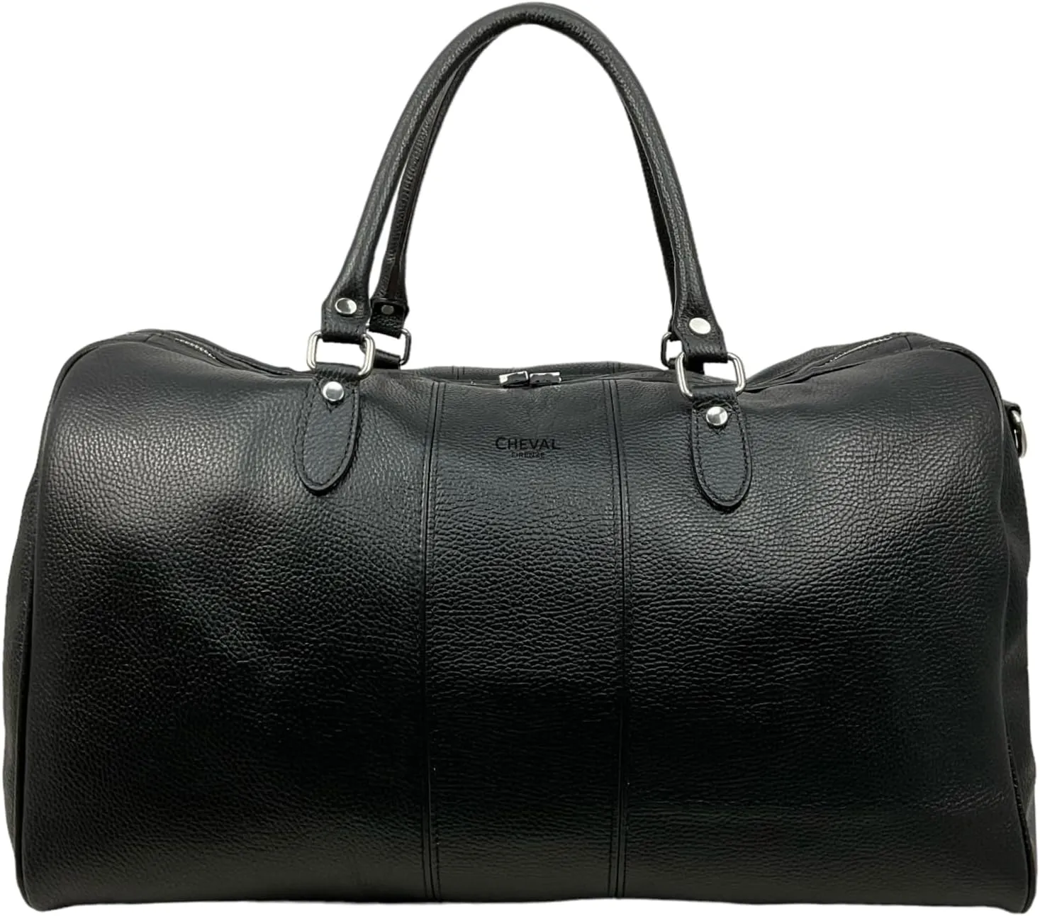 Colombo Travel Bag, Genuine Leather Made in Italy (Black)