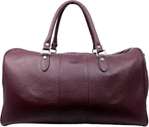 Colombo Travel Bag, Genuine Leather Made in Italy (Bordeaux)