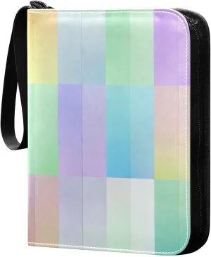 Color Card Binder 4 Pockets, 400 Pockets Trading Card Binder Removable Card Albums Card Holder for Games, Sports, Football, Baseball Cards