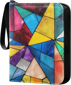 Colorful Card Binder 4 Pockets, 400 Pockets Trading Card Binder Removable Card Albums Card Holder for Games, Sports, Football, Baseball Cards