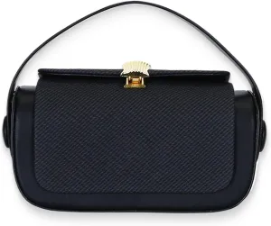 Colorful Fabric Flap Crossbody Bag, Elegant Leather Top Handle Purses, Mini Fashion Shoulder Travel Purse