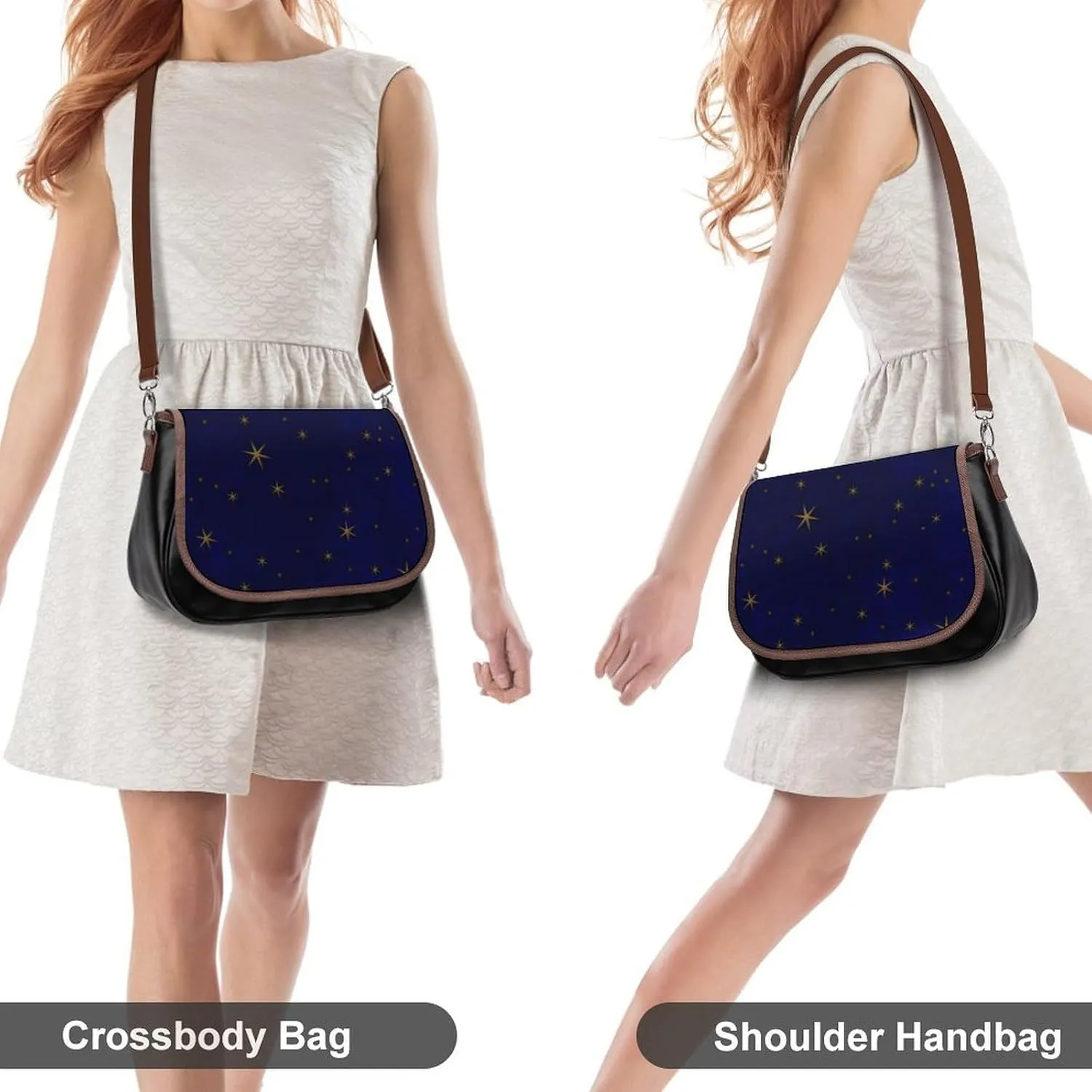 Colorful Moroccan Tile Leather Shoulder Bag with Detachable Shoulder Strap Versatile for Daily Use