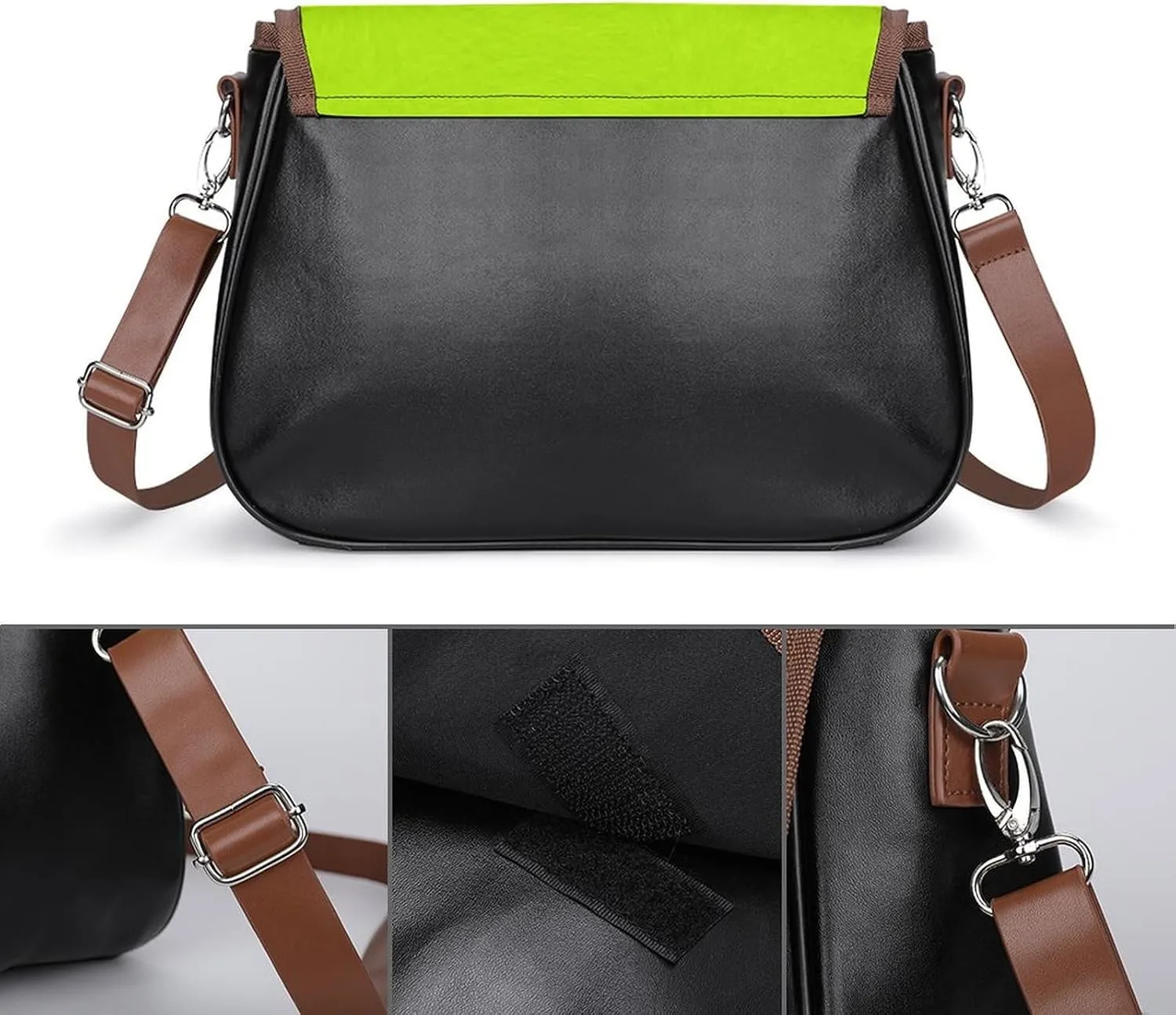 Colorful Moroccan Tile Leather Shoulder Bag with Detachable Shoulder Strap Versatile for Daily Use