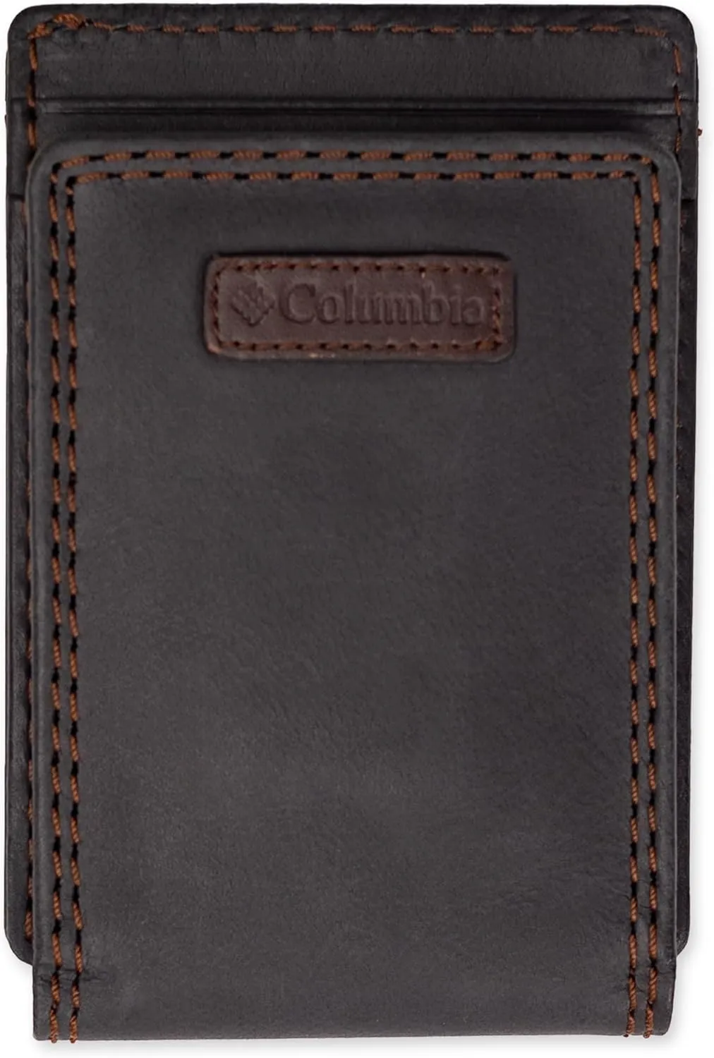Columbia Men's Leather Front Pocket Wallet Card Holder for Travel