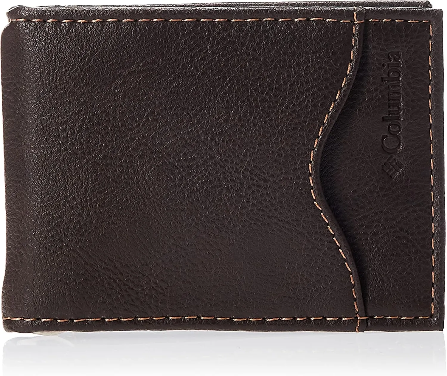 Columbia Men's Leather Front Pocket Wallet Card Holder for Travel