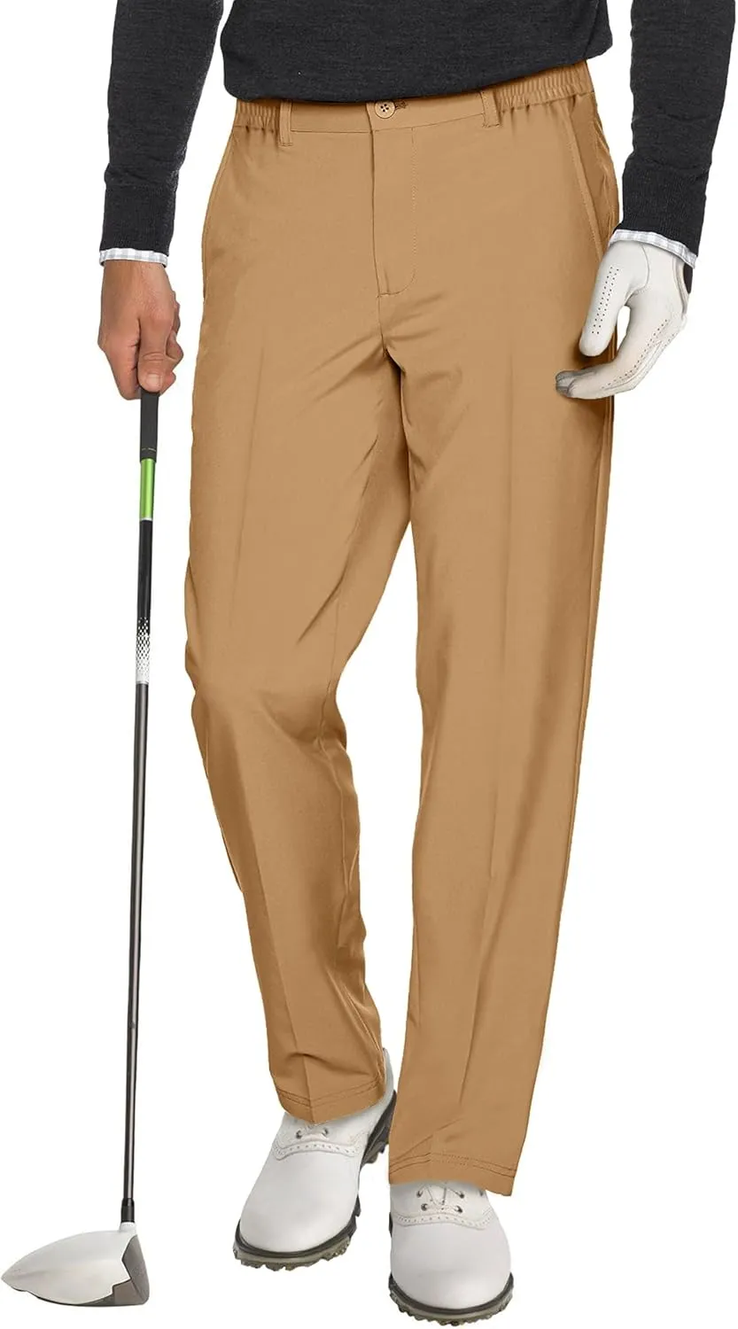 Comdecevis Men's Slim Fit Dress Pants Stretch Casual Business Suit Pants Expandable Waist Golf Pants