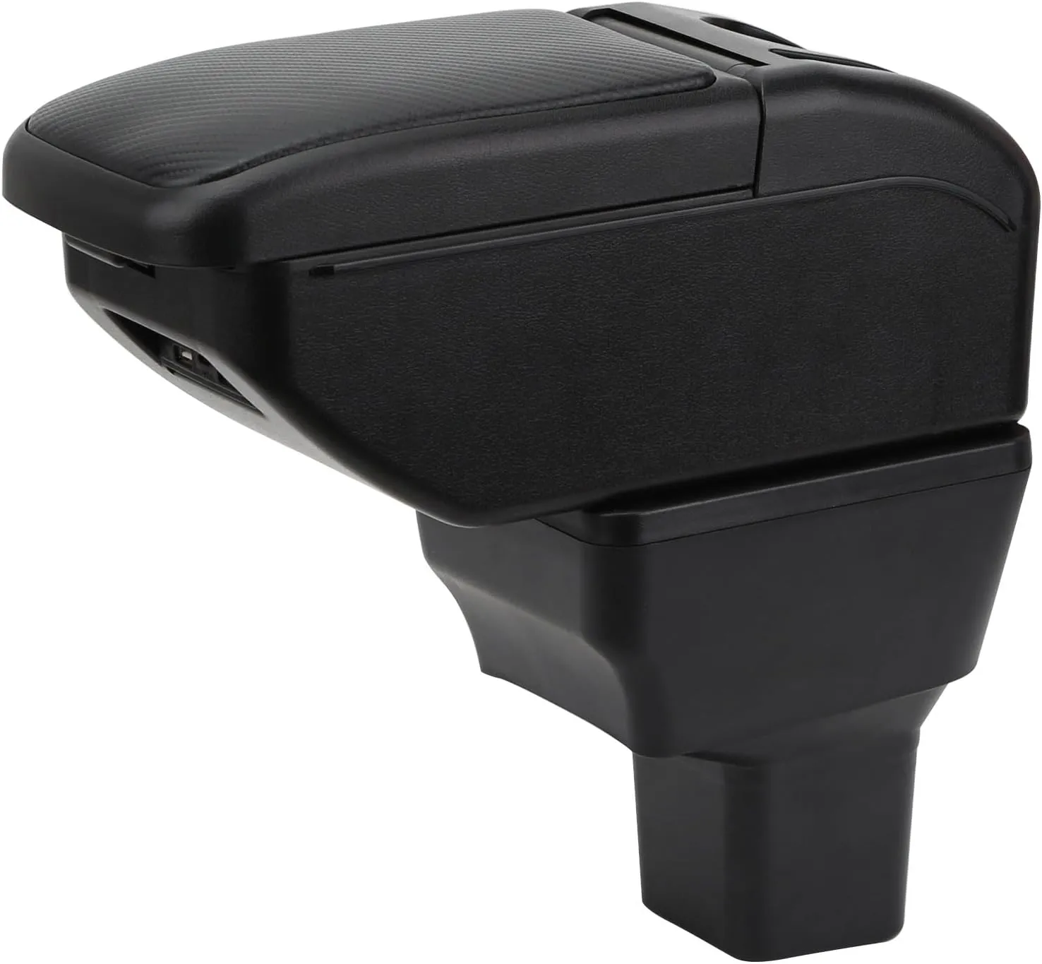 Compatible with Nissan Kicks Armrest 2016-2023 Car Center Console Organizer Armrests Double Layer Storage with USB Ports （Carbon Fiber Style）