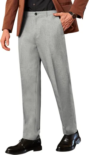 COOFANDY Men Classic Fit Dress Pant Casual Flat Front Pant Expandable Waist Suit Pant