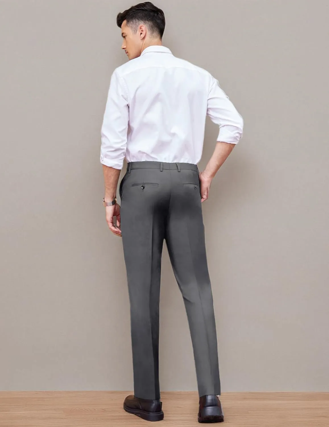 COOFANDY Men's Classic Fit Dress Pants Flat Front Straight Formal Pants Wrinkle Free Expandable Waist Suit Pants