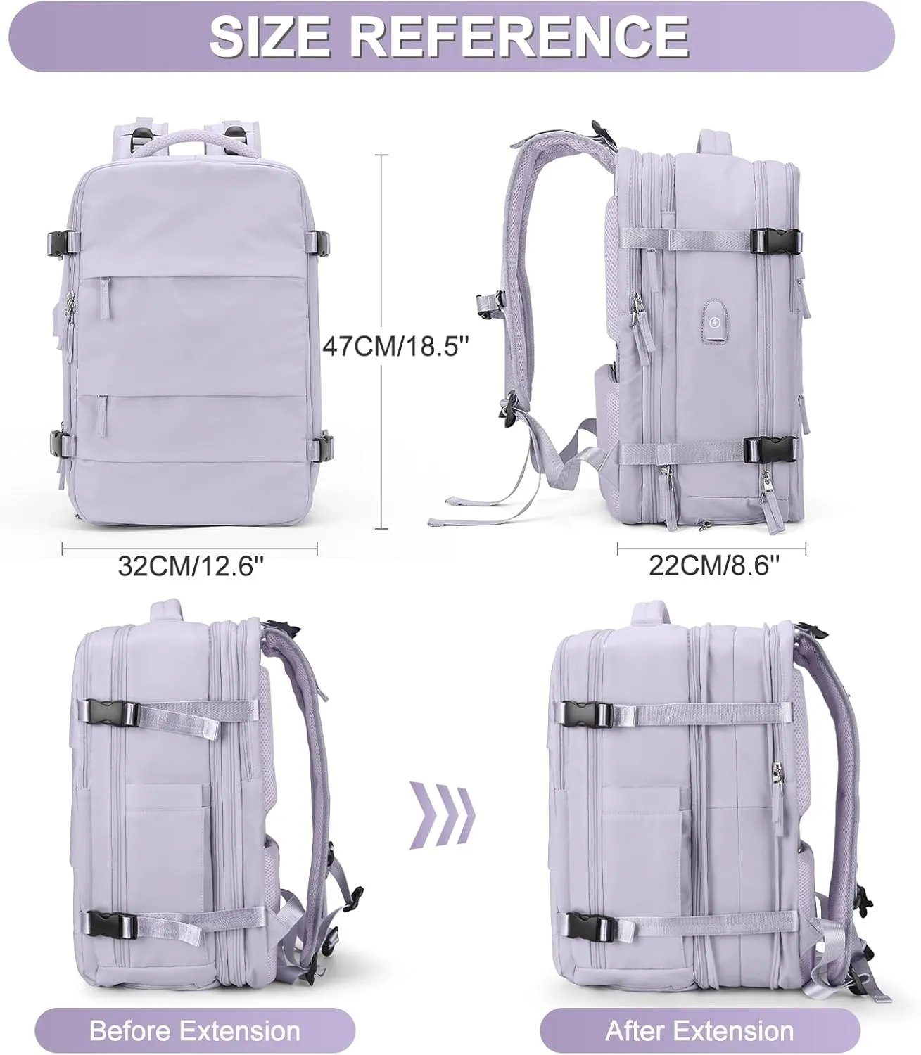coofay Extra Backpack For Traveling On Airplane Carry On Backpack For Women Men Airline Approved Personal Item Bag For Airlines Gym Bag For Women With Shoe Compartment Waterproof Hiking Backpack