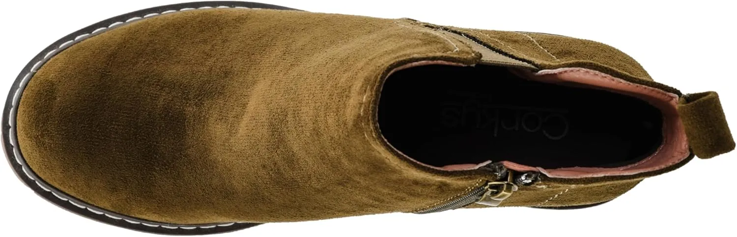 Corkys Footwear Hey Girl Womens Bite Me Bootie - Featuring a 3-Inch Heel, A Full Side Zip, Elastic Gore In The Upper From A Customizable Fit, and Cushioned Insoles