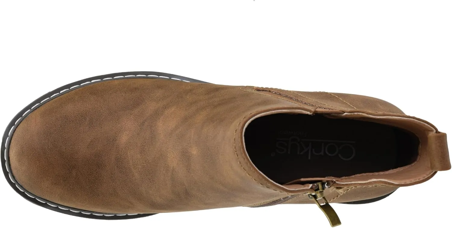 Corkys Footwear Hey Girl Womens Bite Me Bootie - Featuring a 3-Inch Heel, A Full Side Zip, Elastic Gore In The Upper From A Customizable Fit, and Cushioned Insoles
