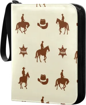 Cowboys Card Binder 4 Pockets, 400 Pockets Trading Card Binder Removable Card Albums Card Holder for Games, Sports, Football, Baseball Cards