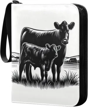 Cows Card Binder 4 Pockets, 400 Pockets Trading Card Binder Removable Card Albums Card Holder for Games, Sports, Football, Baseball Cards