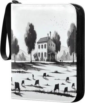 Cows Card Binder 4 Pockets, 400 Pockets Trading Card Binder Removable Card Albums Card Holder for Games, Sports, Football, Baseball Cards