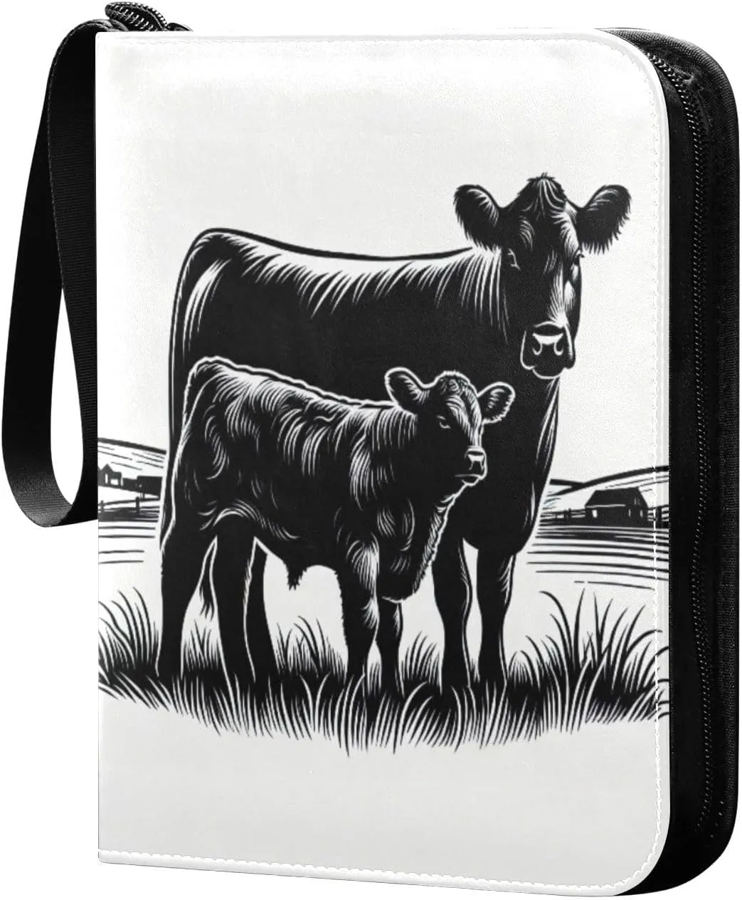 Cows Card Binder 4 Pockets, 400 Pockets Trading Card Binder Removable Card Albums Card Holder for Games, Sports, Football, Baseball Cards