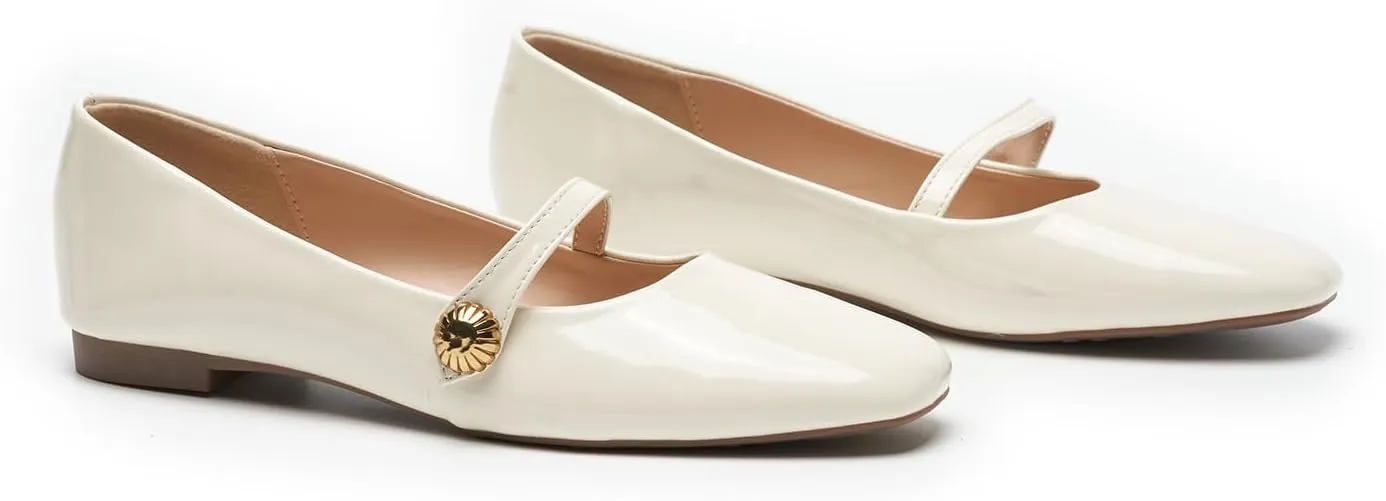 C.Paravano Women's Mary Jane Flats | Comfortable Square Toe Ballet Flats | Mary Jane Shoes with Strap | Casual Dress Flat Shoes for Party Wedding & Work Office，Date Nights