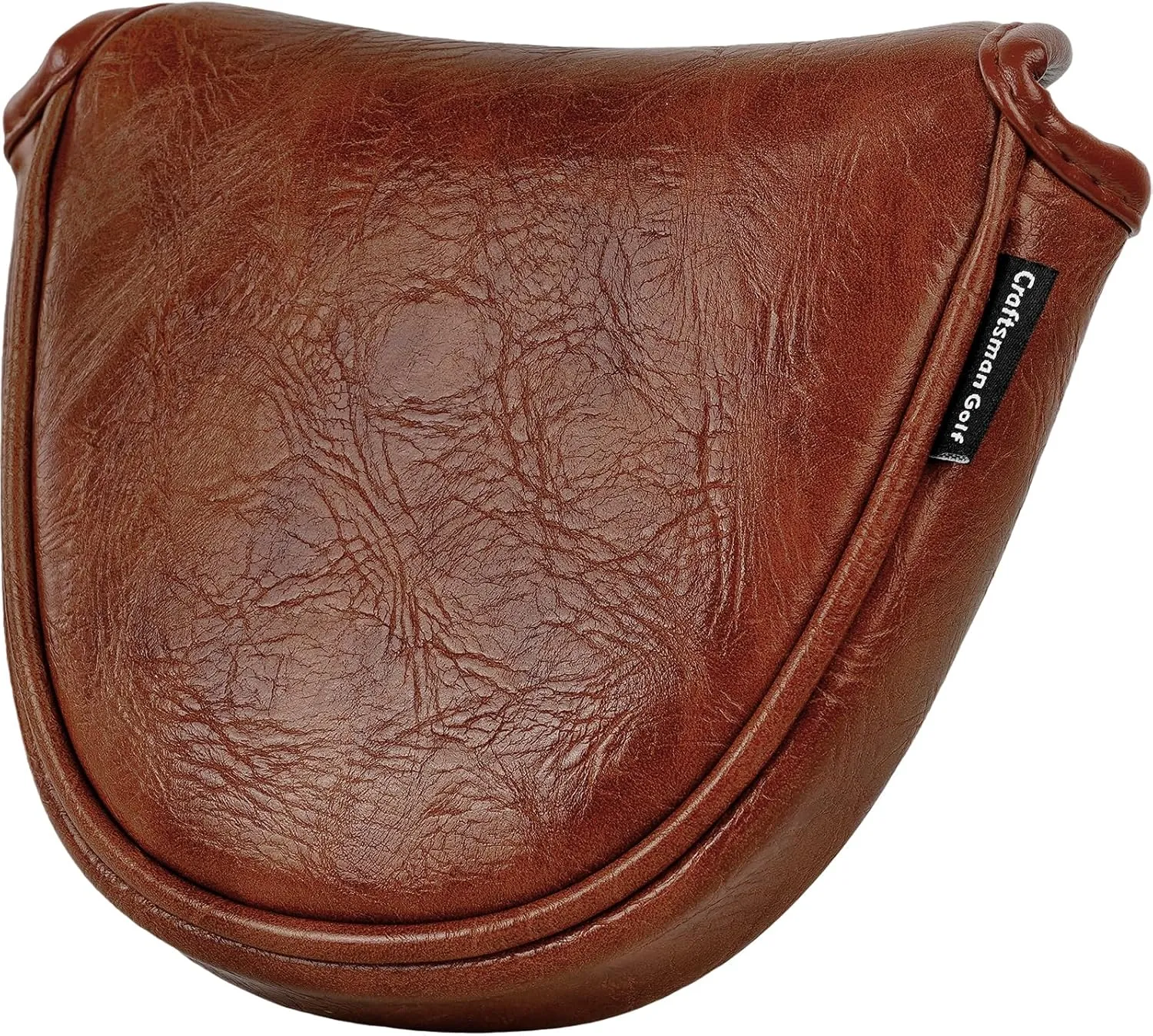 Craftsman Golf Premium Leather Brown Blade Mallet Putter Cover Driver Fairway Wood Headcover Cover Magnetic Closure