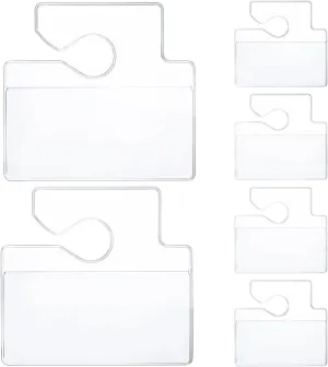 CRASPIRE 6Pcs Clear Parking Permit Holder Car Vertical Parking Lot Pass Rearview Mirror Hanger Parking Card Hang Tag Universal Transparent PVC for Storaging Car Passes Stickers Permits Certificate Bag