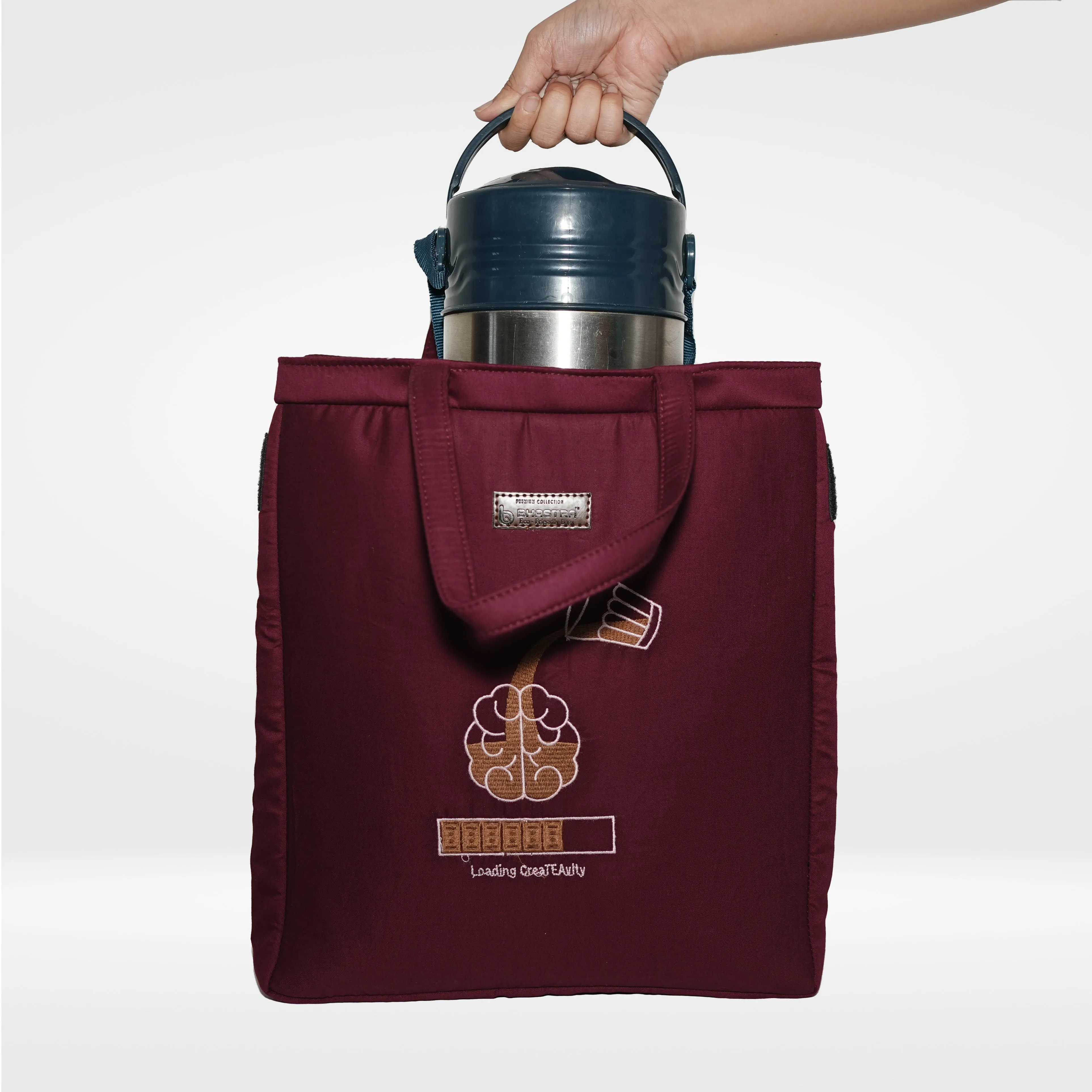Creativity Loading- Burgundy Lunch Bag